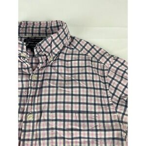 CREMIEUX Mens Slim Fit Stretch Oxford Plaid Short Sleeve Button Down Shirt M